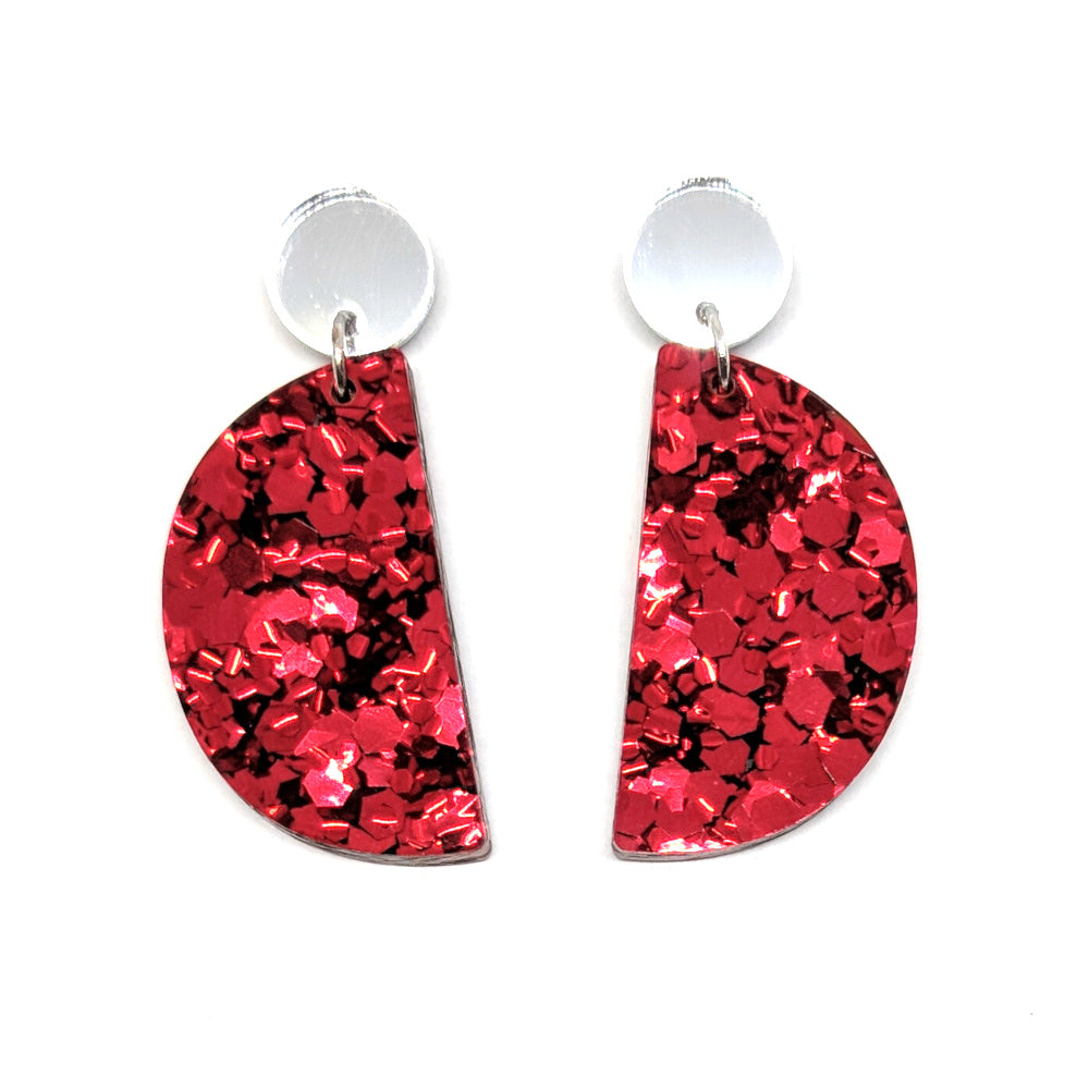 Red deals glitter earrings